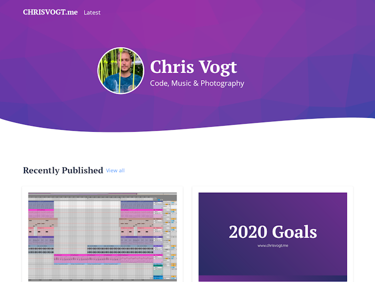 Screenshot of Chris Vogt’s Blog