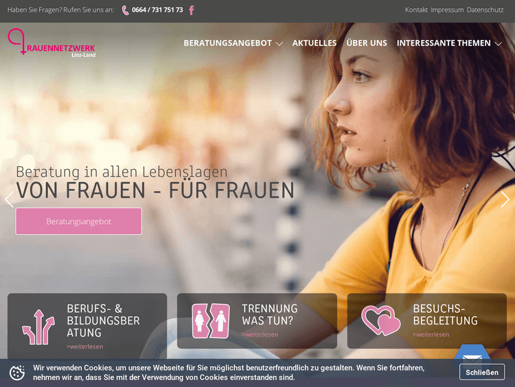 Screenshot of Frauennetzwerk Linz-Land