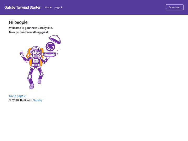 Screenshot of gatsby-tailwindcss-starter