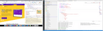 two screens side by side showing hot reloading website and the Gatsby code for it