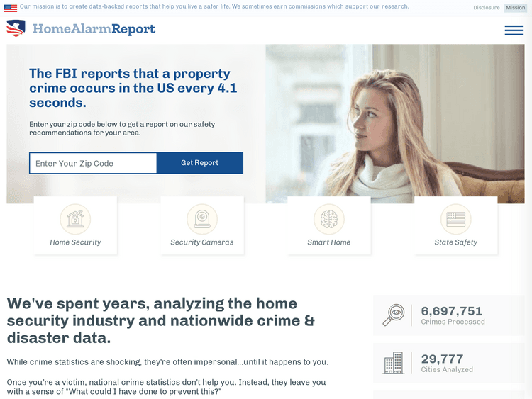 Screenshot of Home Alarm Report