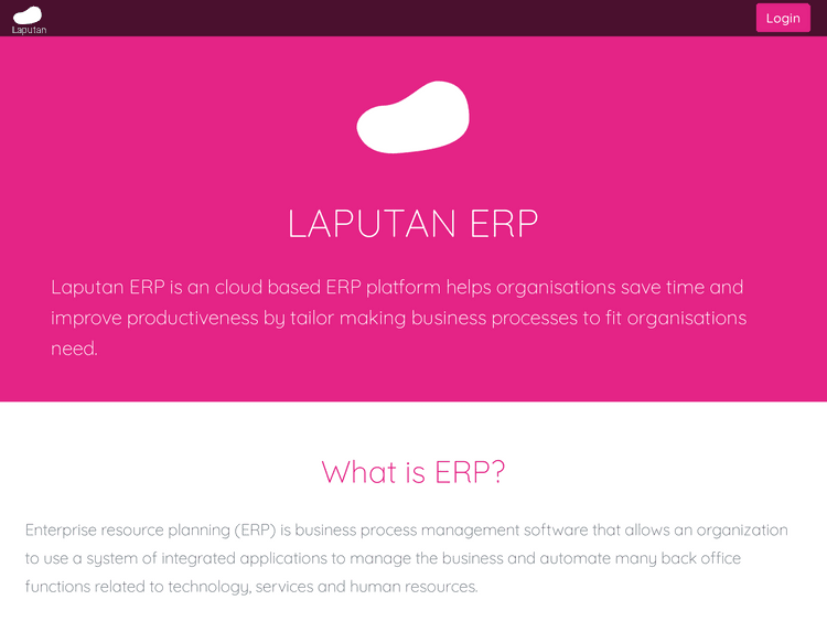 Screenshot of Laputan ERP