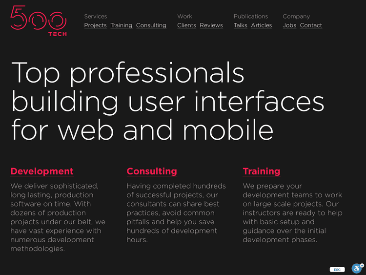 Screenshot of 500Tech