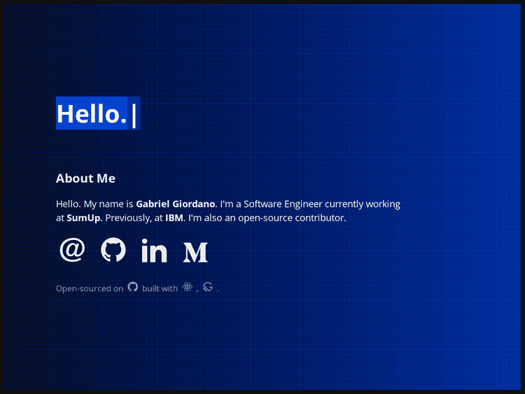 Screenshot of Gabriel Giordano Portfolio