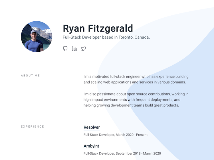 Screenshot of Ryan Fitzgerald