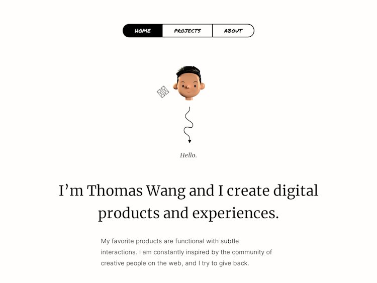 Screenshot of Thomas Wang’s Blog