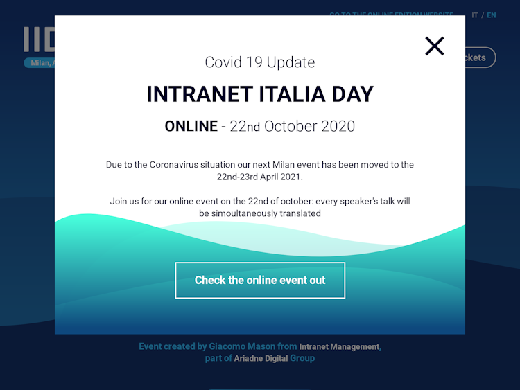 Screenshot of Intranet Italia Day
