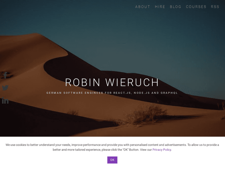 Screenshot of Robin Wieruch’s Blog