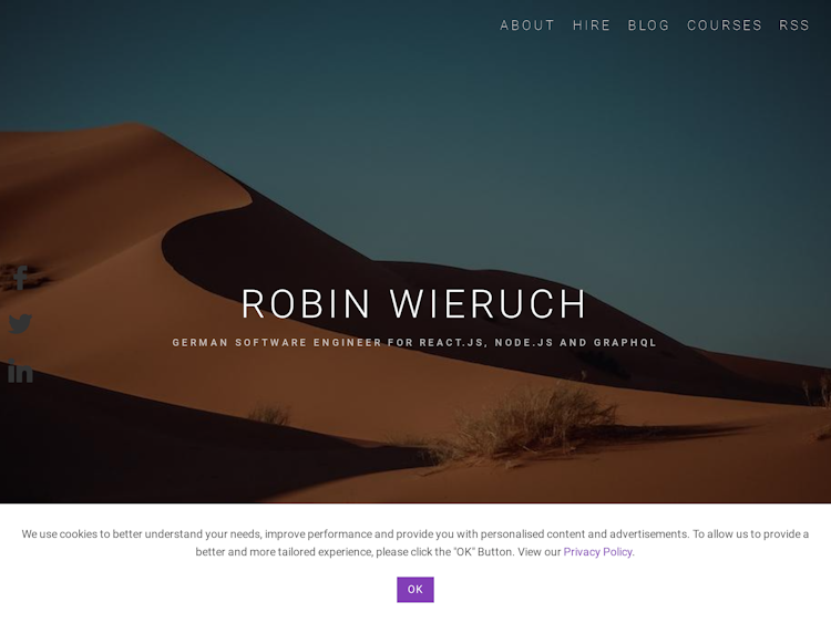 Screenshot of Robin Wieruch’s Blog