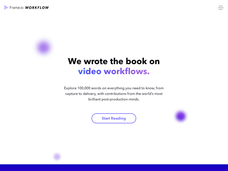 Screenshot of Frame.io Workflow Guide