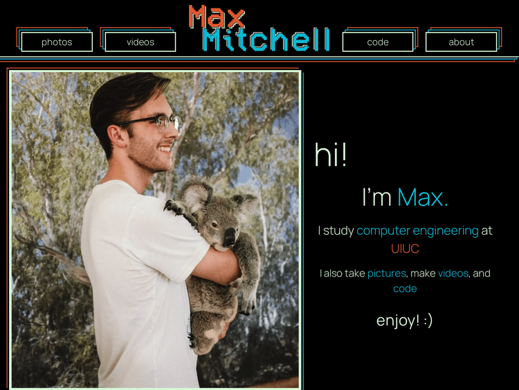 Screenshot of maxemitchell.com