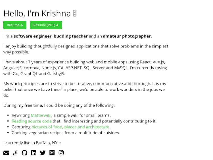 Screenshot of Krishna Gopinath