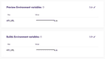 screen shot of environment variables form
