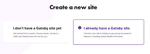 landing page for Gatsby Cloud Create New Site