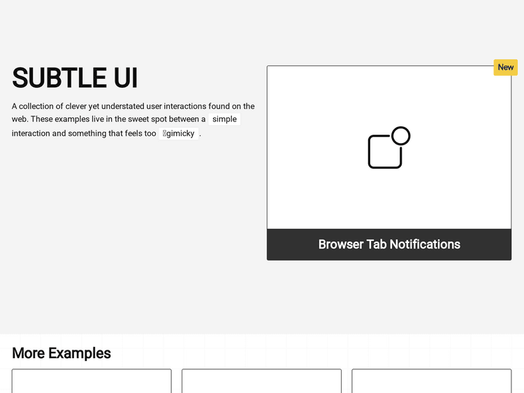 Screenshot of Subtle UI