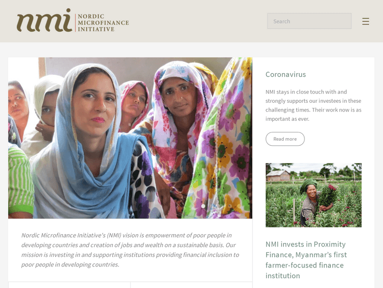 Screenshot of Nordic Microfinance Initiative
