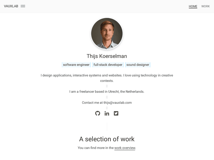 Screenshot of Thijs Koerselman Portfolio