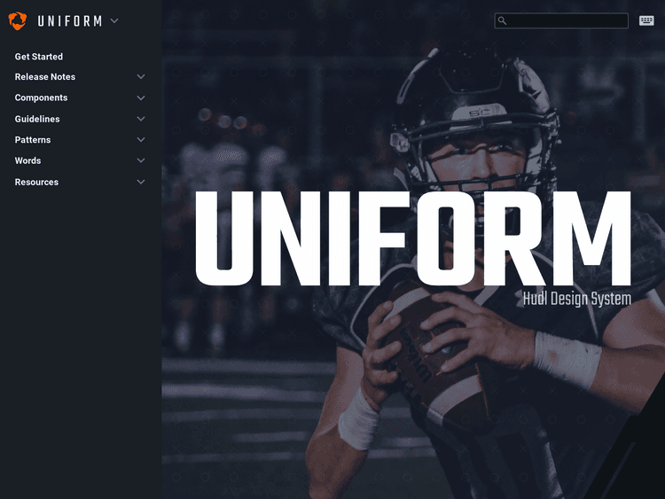 Screenshot of Uniform Hudl Design System