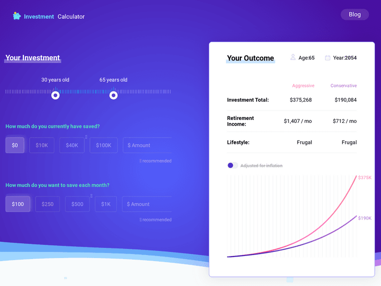 Screenshot of Investment Calculator