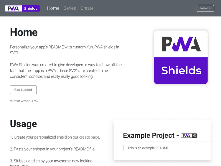 Screenshot of PWA Shields