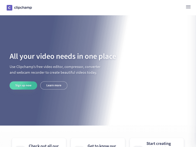 Screenshot of Clipchamp