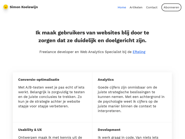 Screenshot of Simon Koelewijn