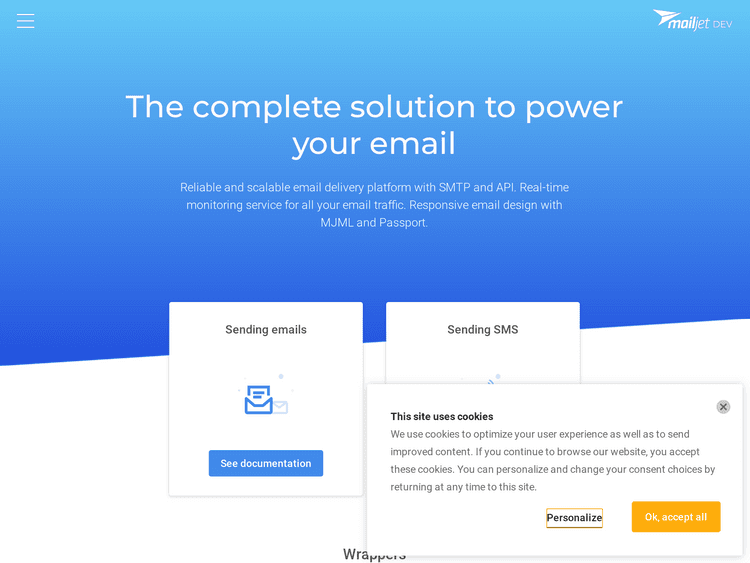 Screenshot of Mailjet