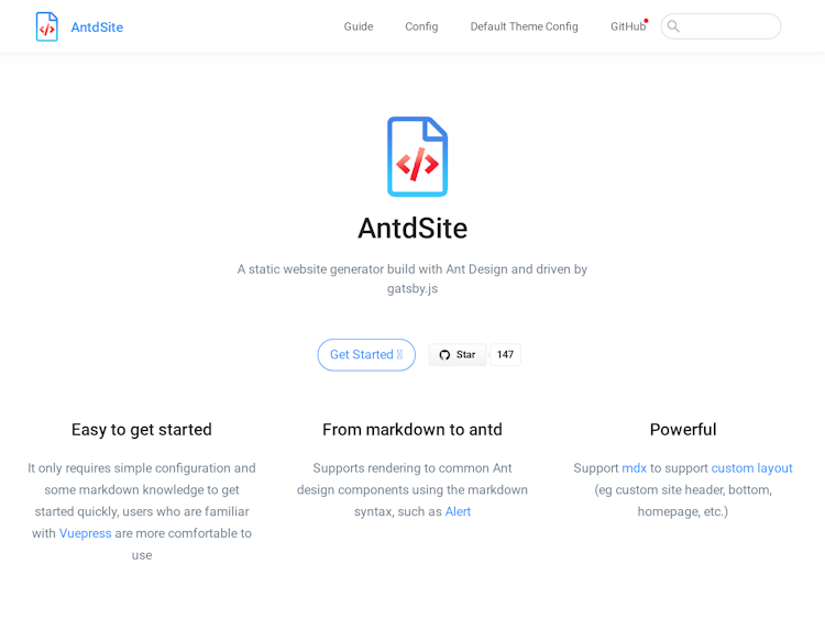 Screenshot of AntdSite