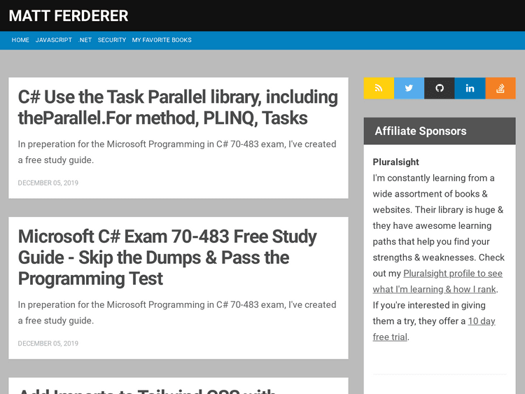 Screenshot of Matt Ferderer