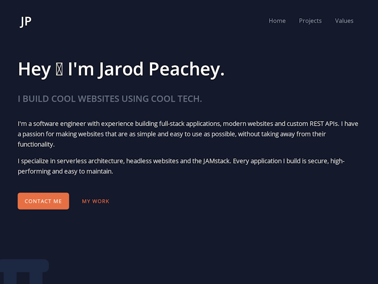 Screenshot of Jarod Peachey