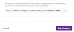 screen shot of sample cut and paste webhook url