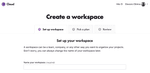 screen shot of creating a new workspace page