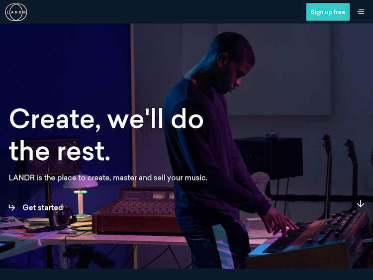 Screenshot of LANDR – Creative Tools for Musicians