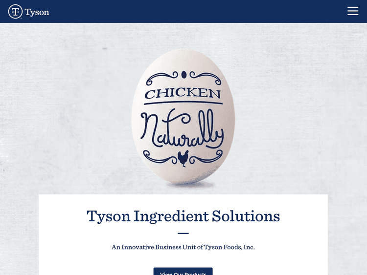 Screenshot of Tyson Ingredient Solutions