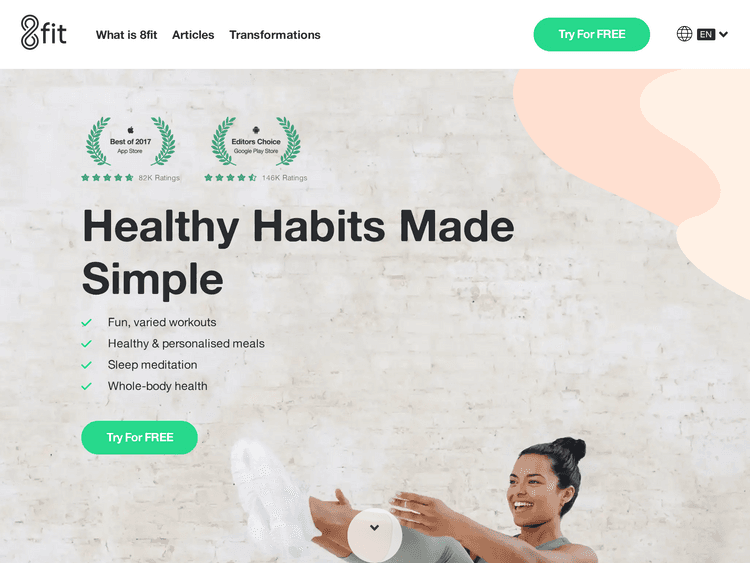 Screenshot of 8fit.com