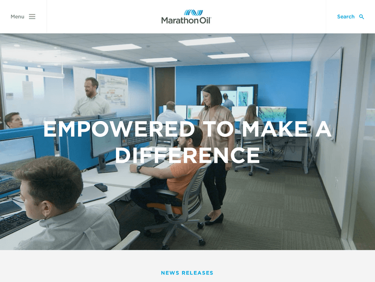 Screenshot of Marathon Oil