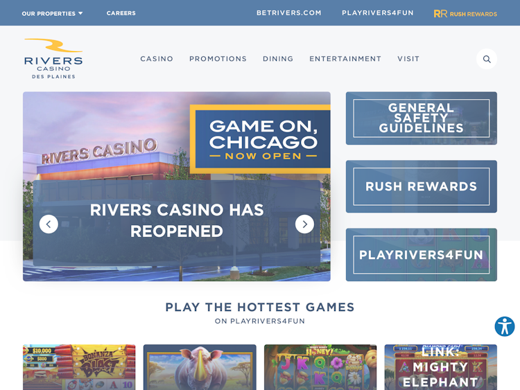 Screenshot of Rivers Casino