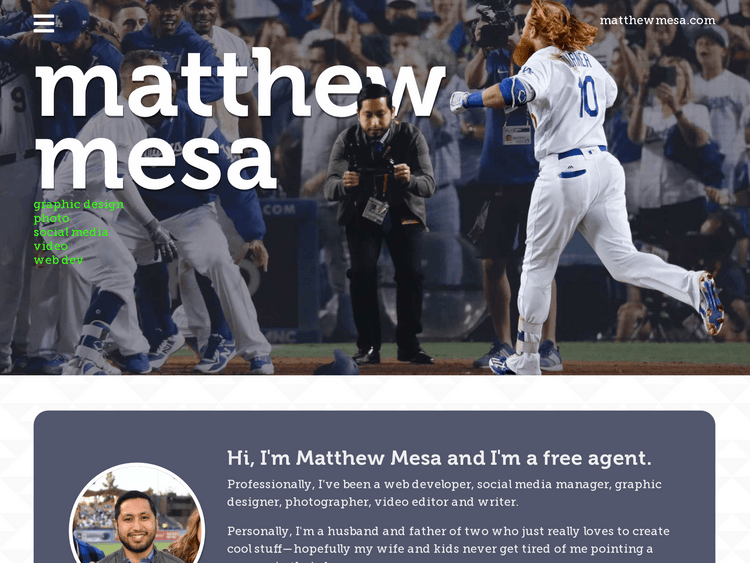 Screenshot of Matthew Mesa