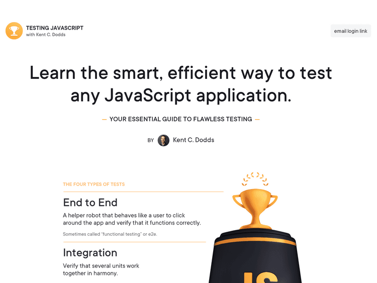 Screenshot of Testing JavaScript