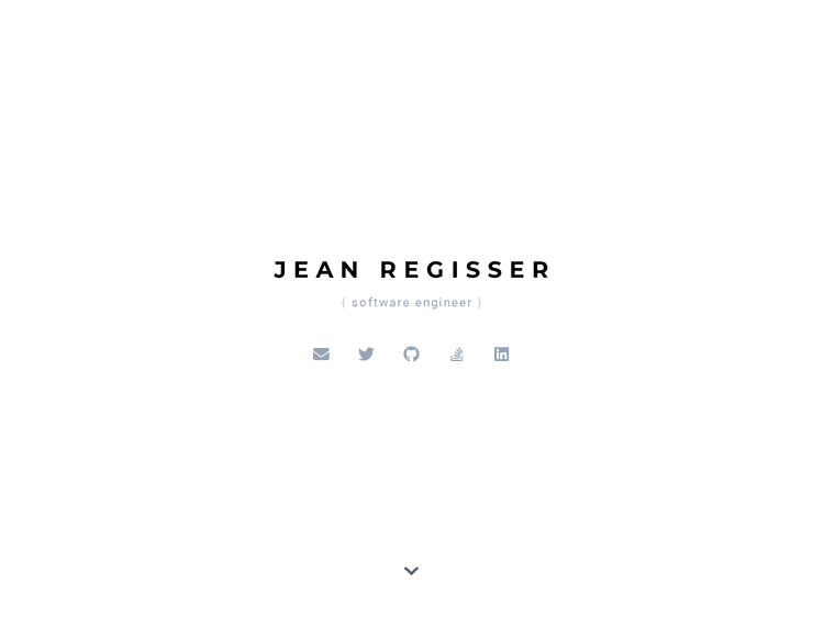 Screenshot of Jean Regisser’s Portfolio