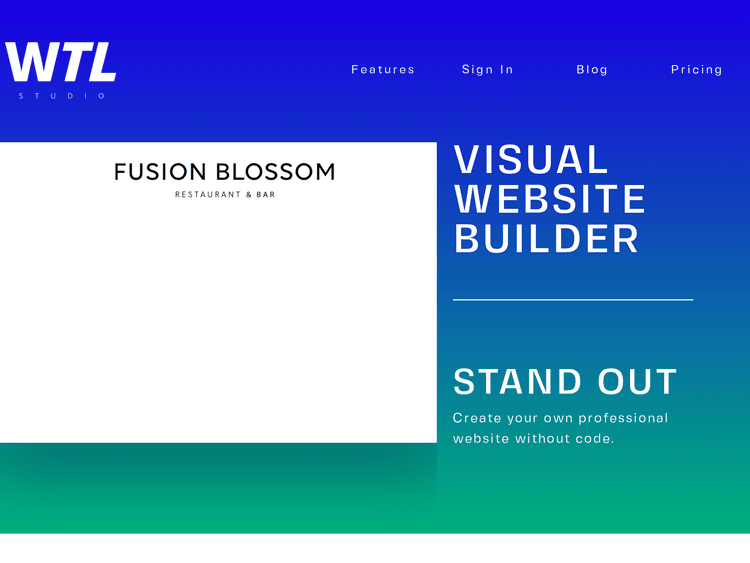 Screenshot of WTL Studio Website Builder