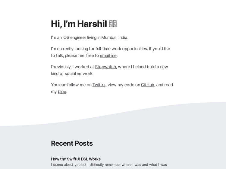 Screenshot of Harshil Shah