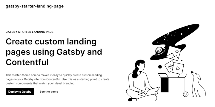 Screenshot of gatsby-starter-landing-page