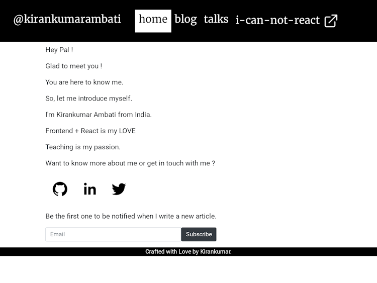 Screenshot of Kirankumar Ambati’s Portfolio
