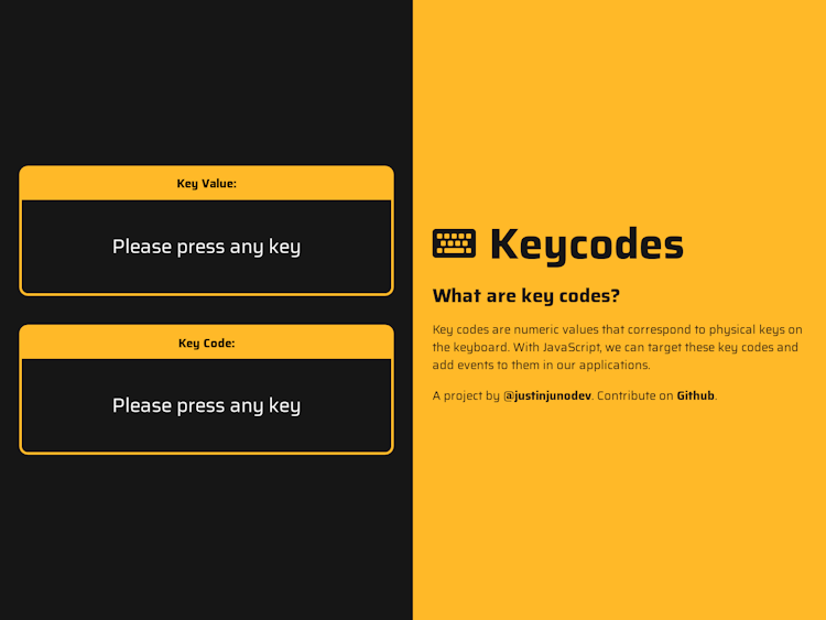 Screenshot of Keycodes