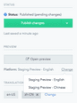 preview links in the Contentful sidebar