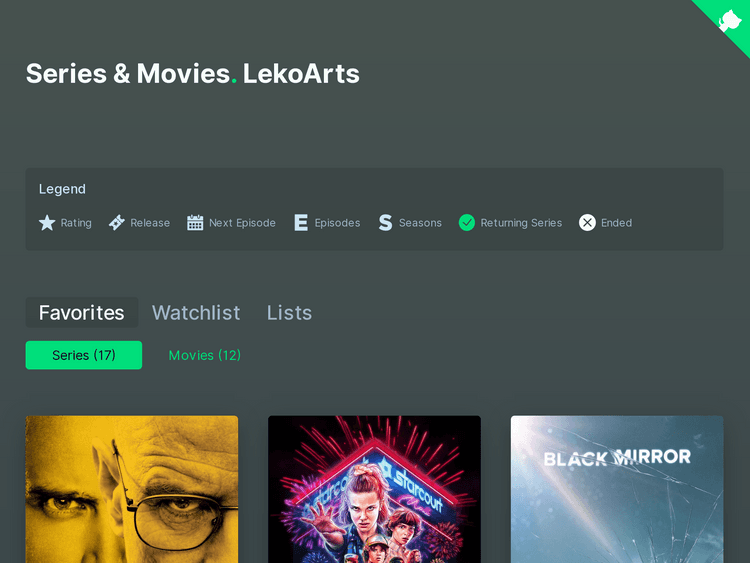 Screenshot of The Movie Database – Gatsby