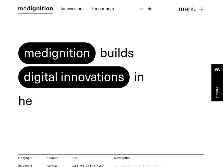Screenshot of medignition – healthcare innovations