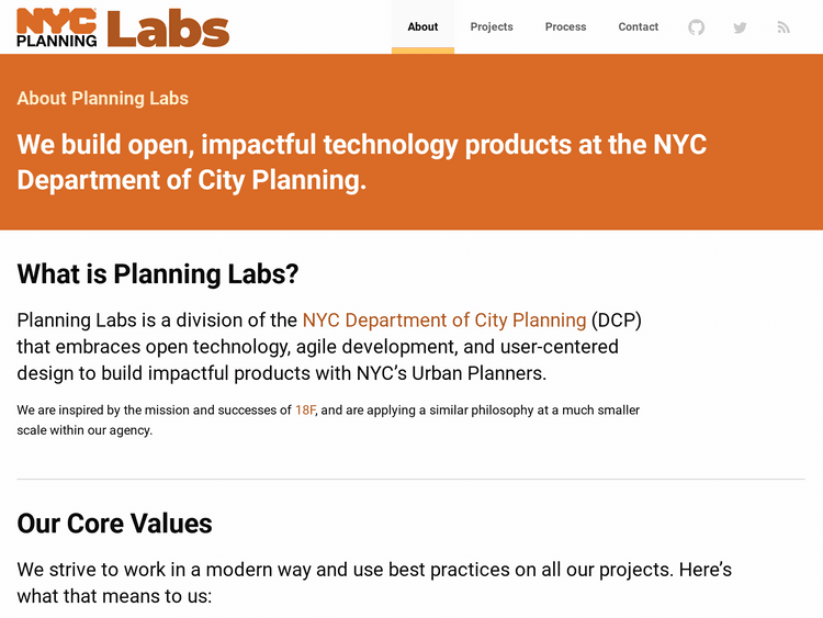 Screenshot of NYC Planning Labs (New York City Department of City Planning)