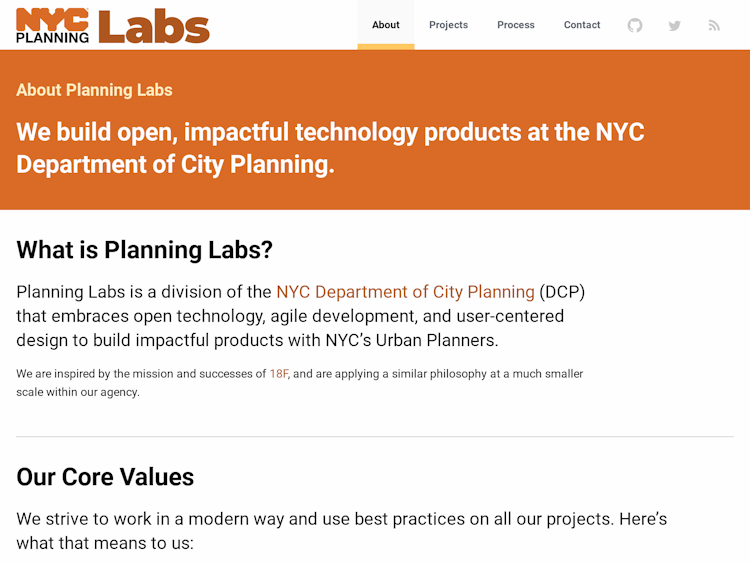 Screenshot of NYC Planning Labs (New York City Department of City Planning)